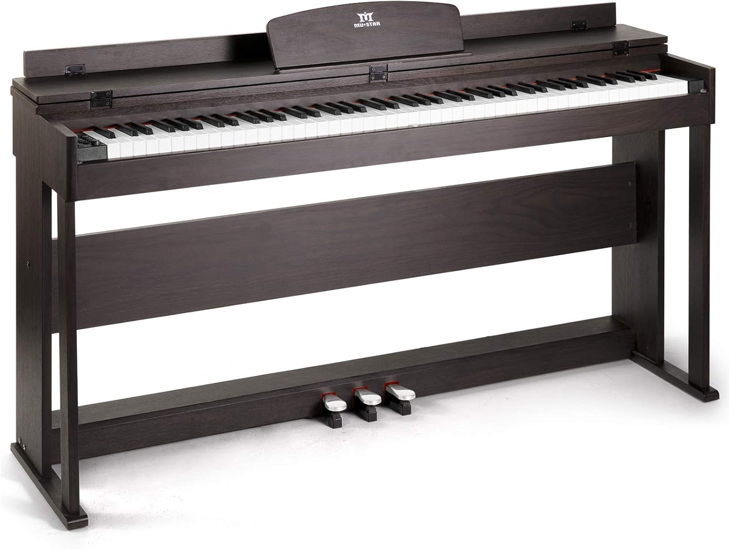 MUSTAR Digital Piano Keyboard 88 Keys Full Weighted Hammer Action Keyboard Piano for Beginners, Black Digital Piano 88 Weighted Keys with Dual Stereo Speakers, 3 Pedals, Furniture Stand, Black