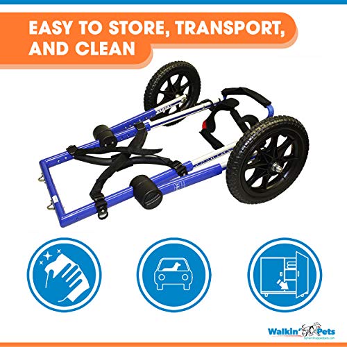 Walkin' Wheels Dog Wheelchair - for Large Dogs 70-180 Pounds - Veterinarian Approved - Dog Wheelchair for Back Legs