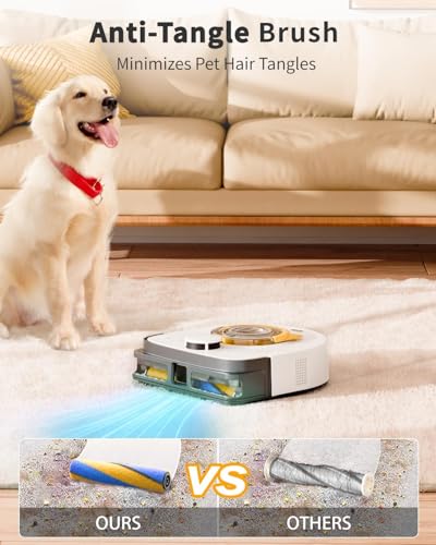 Robot Vacuum Cleaner, 22,000Pa Ultra-Strong Suction - Automatic Robot Vacuum for Pet Hair & Carpets, Tangle-Free Cleaning, Smart Mapping with LiDAR Navigation, App Controlled Vacuum Robot (V10)