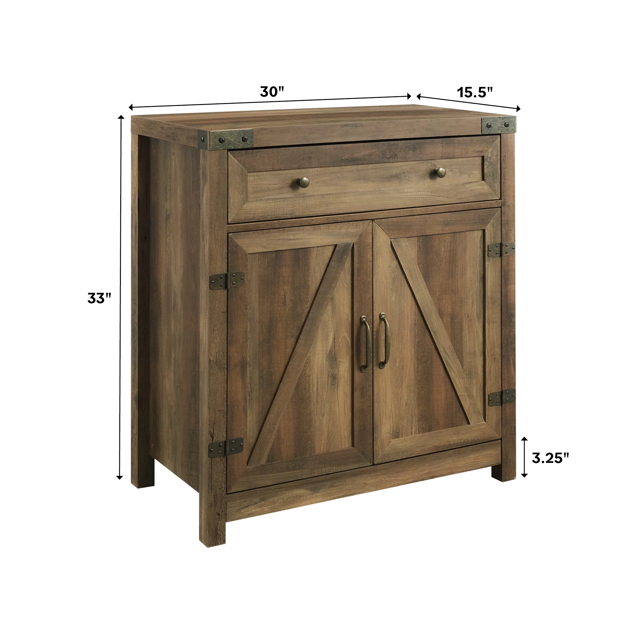 Walker Edison Sliding Barn Door Accent Cabinet, Grey Wash