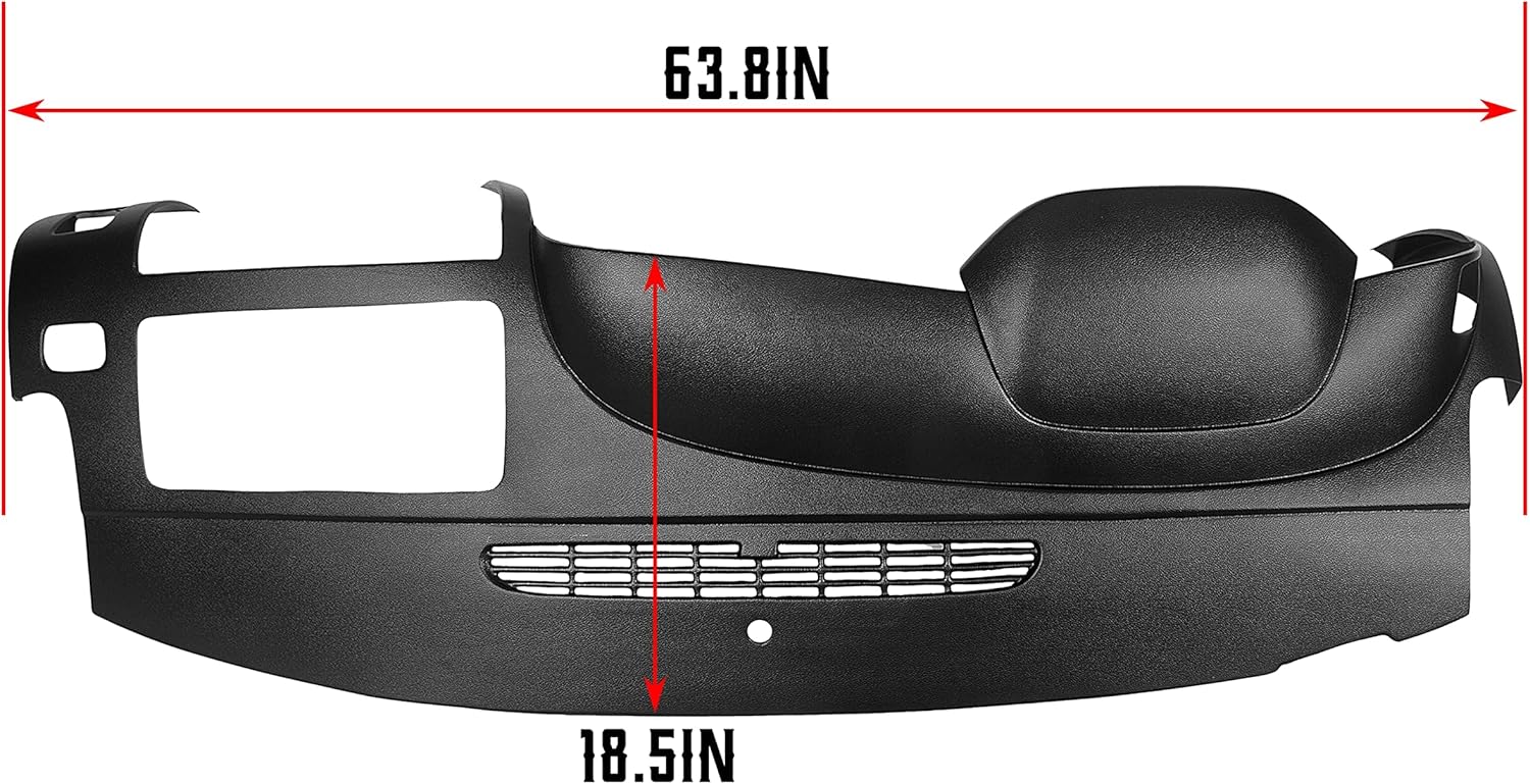 Kojem Dash Board Cover Cap Overlay Panel Compatible with 2007 2008 2009 2010 2011 2012 2013 Silverado LS/LT Sierra SL/SLE Molded Dash Board Cover Cap Black