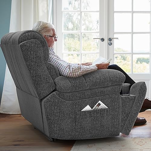 YONISEE Lift Chairs Recliner for Elderly, Super Oversized with Massage and Heat, Overstuffed Wide Recliners, Recliner Chairs for Adults, Heavy Duty and Safety Motion with Cup Holders, USB Ports
