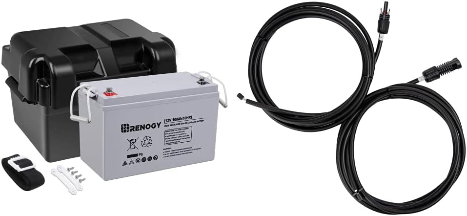 Renogy Deep Cycle AGM Battery 12 Volt 200Ah, 3% Self-Discharge Rate, 2000A Max Discharge Current, Safe Charge Most Home Appliances for RV, Camping, Cabin, Marine and Off-Grid System, Maintenance-Free