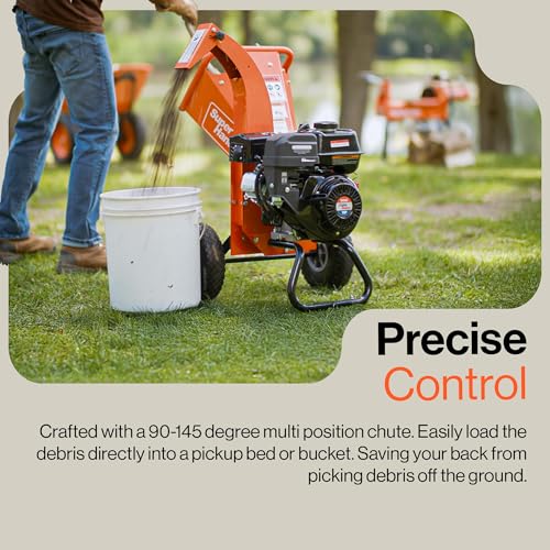 SuperHandy Mini Wood Chipper Shredder Mulcher Heavy Duty 7HP Compact Design 3" Inch Max Capacity