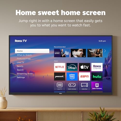 Roku Smart TV 2025 – 40-Inch Select Series, 1080p Full HD TV – RokuTV with Voice Remote – Flat Screen LED Television with Wi-Fi for Streaming Live Local News, Sports, Family Entertainment