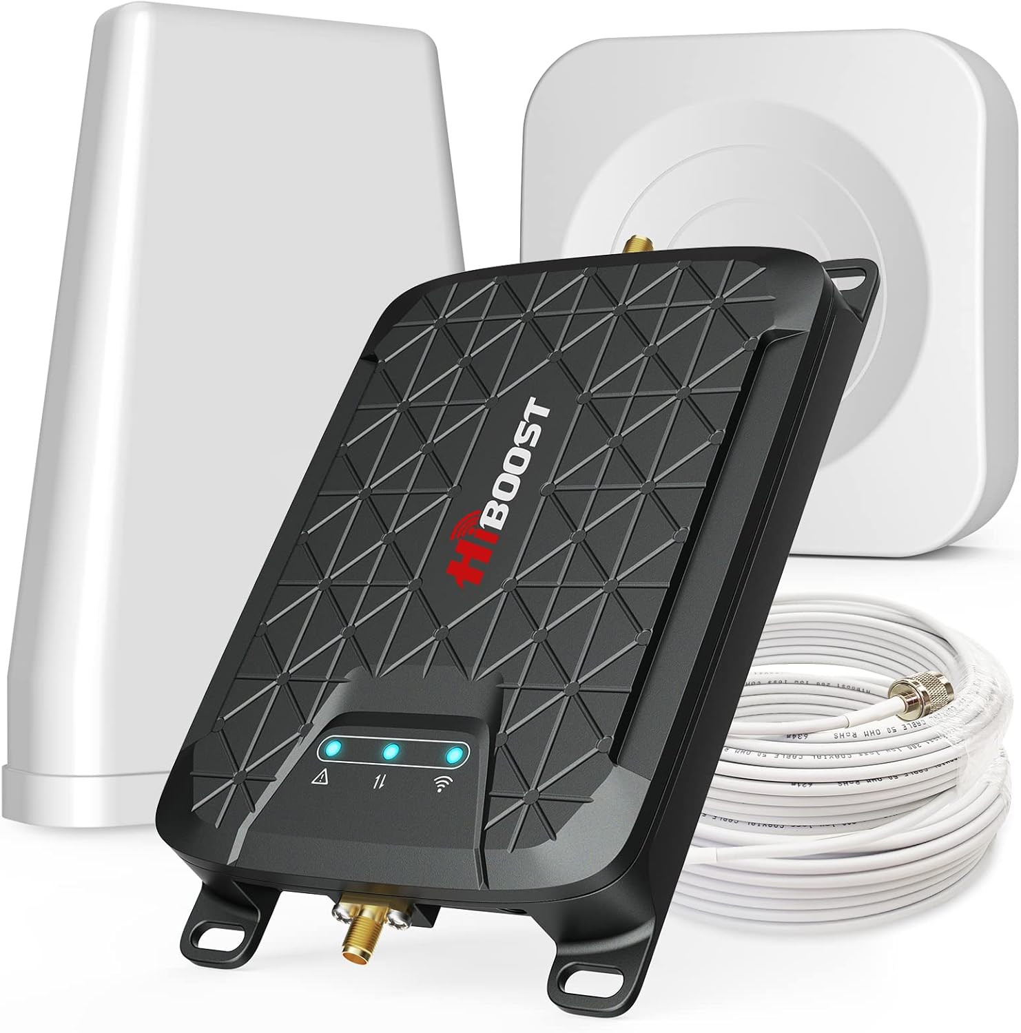 HiBoost Cell Phone Booster for Home, Typical 1,500 sq ft, Signal Booster Support Band 5, 12/17, 13 - Verizon, AT&T, T-Mobile, Boosts 5G/4G LTE,FCC Approved