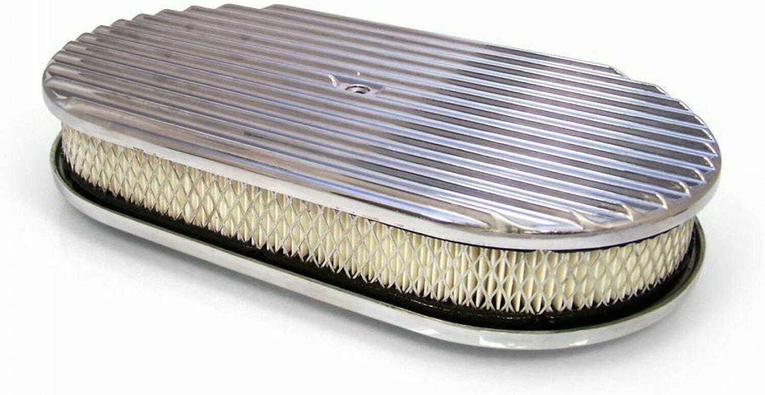 15" Oval Full Finned Air Cleaner With Element - VPAA151 street custom,Strict QC & Fitment Tested