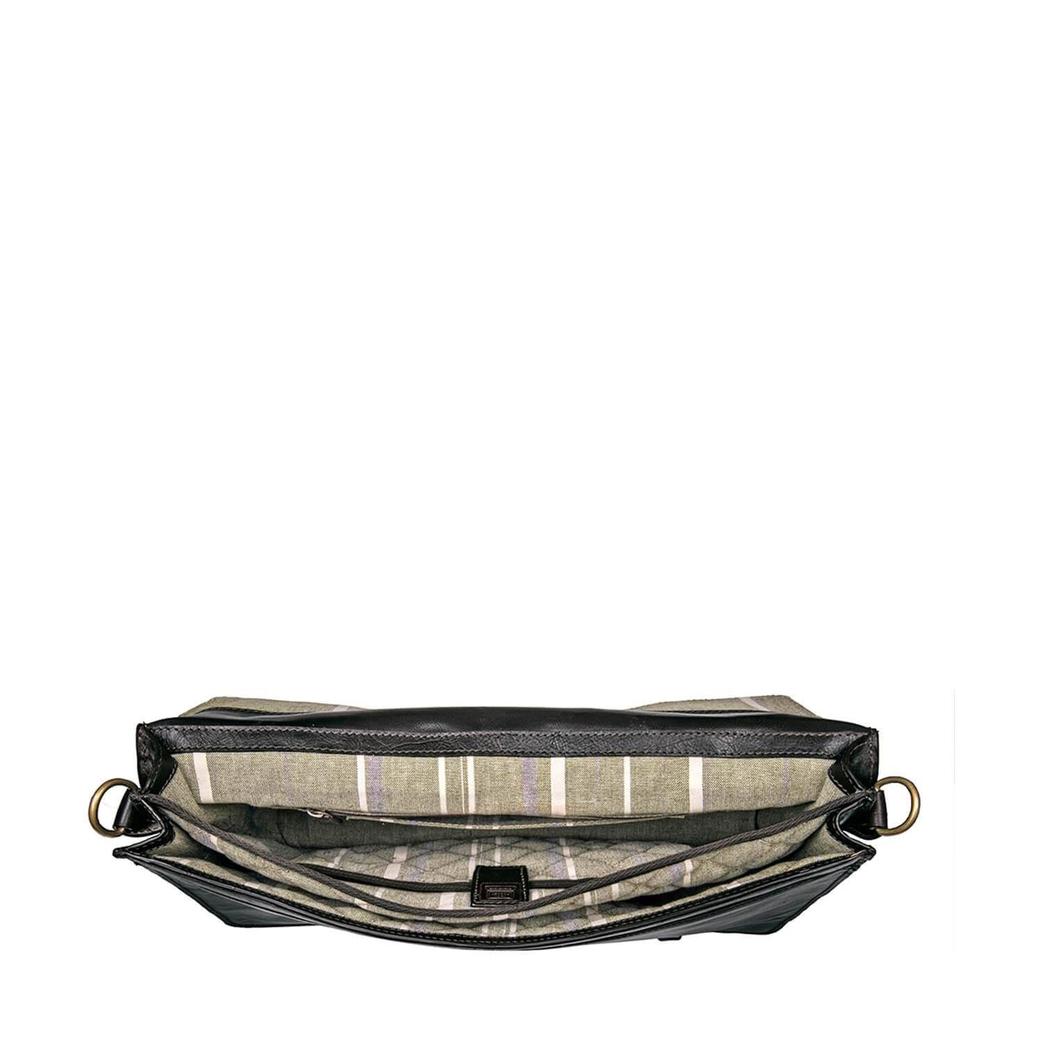 Hidesign Parker Leather Laptop Briefcase Black