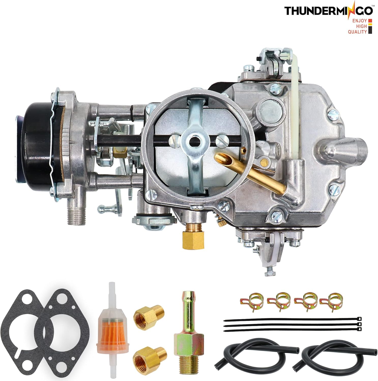 THUNDERMINGO 1 Barrel Autolite 1100 Carburetor Fits For 1964-1968 Ford Mustang Falcon Comet 200 223 262 CI Inline 6 CYL 170/200 CID Engines Automatic Choke,Replace ND1101