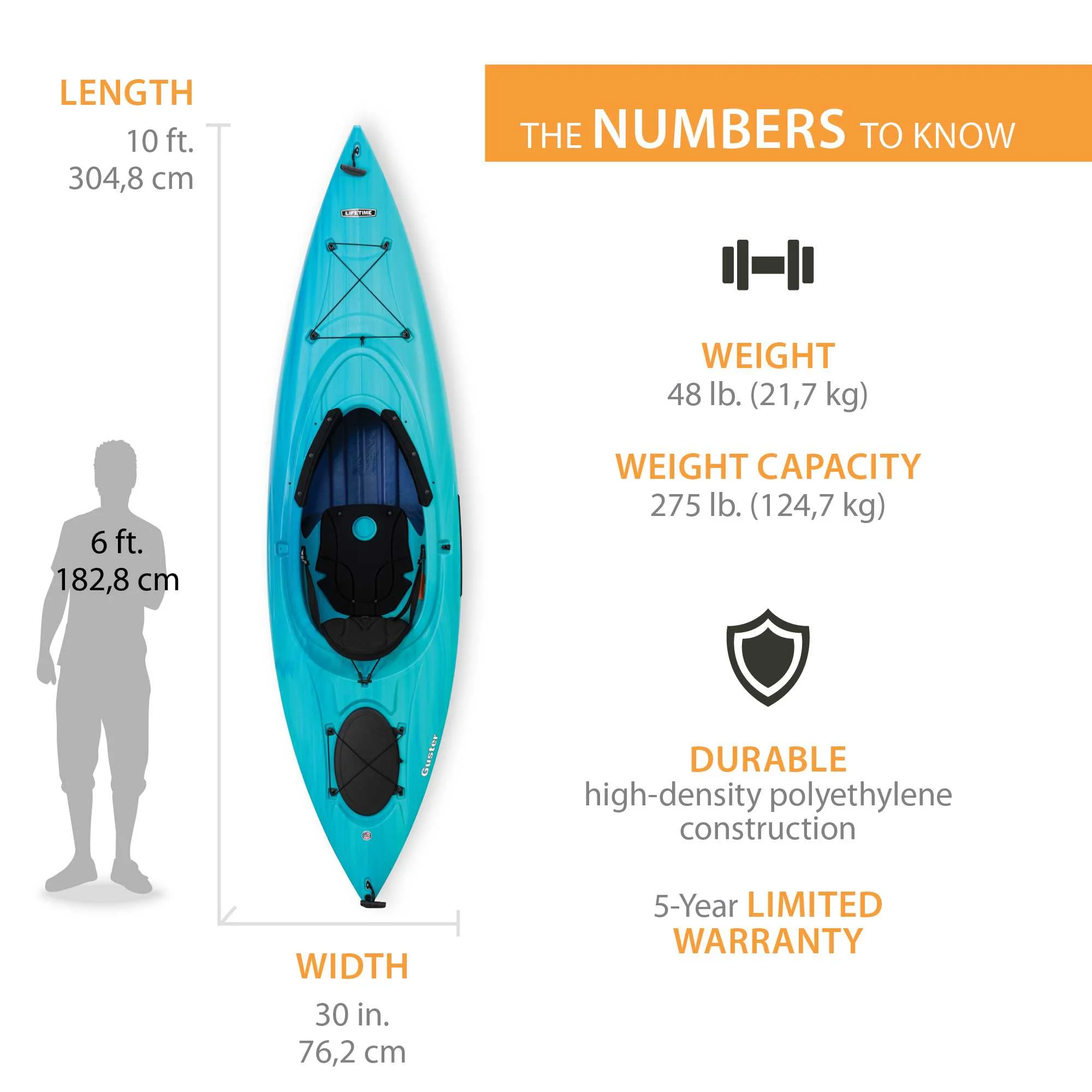 Lifetime Guster 10 ft. Sit-Inside Kayak, Bahama Fusion (91006)