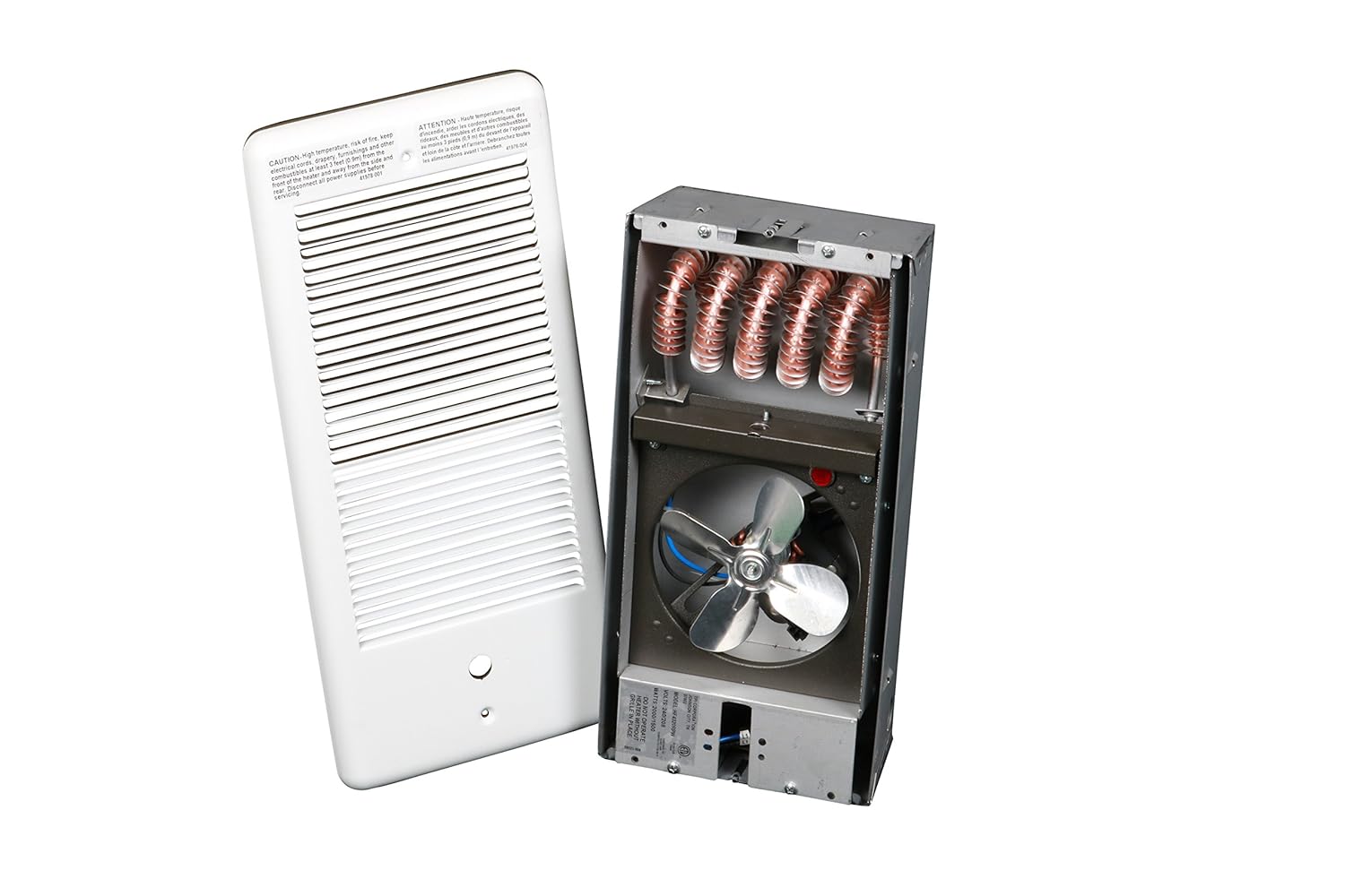 TPI HF4320T2RPW Series 4300 Low Profile Fan Forced Wall Heater with 2 Pole Thermostat, Standard, White, 2000/1500 W