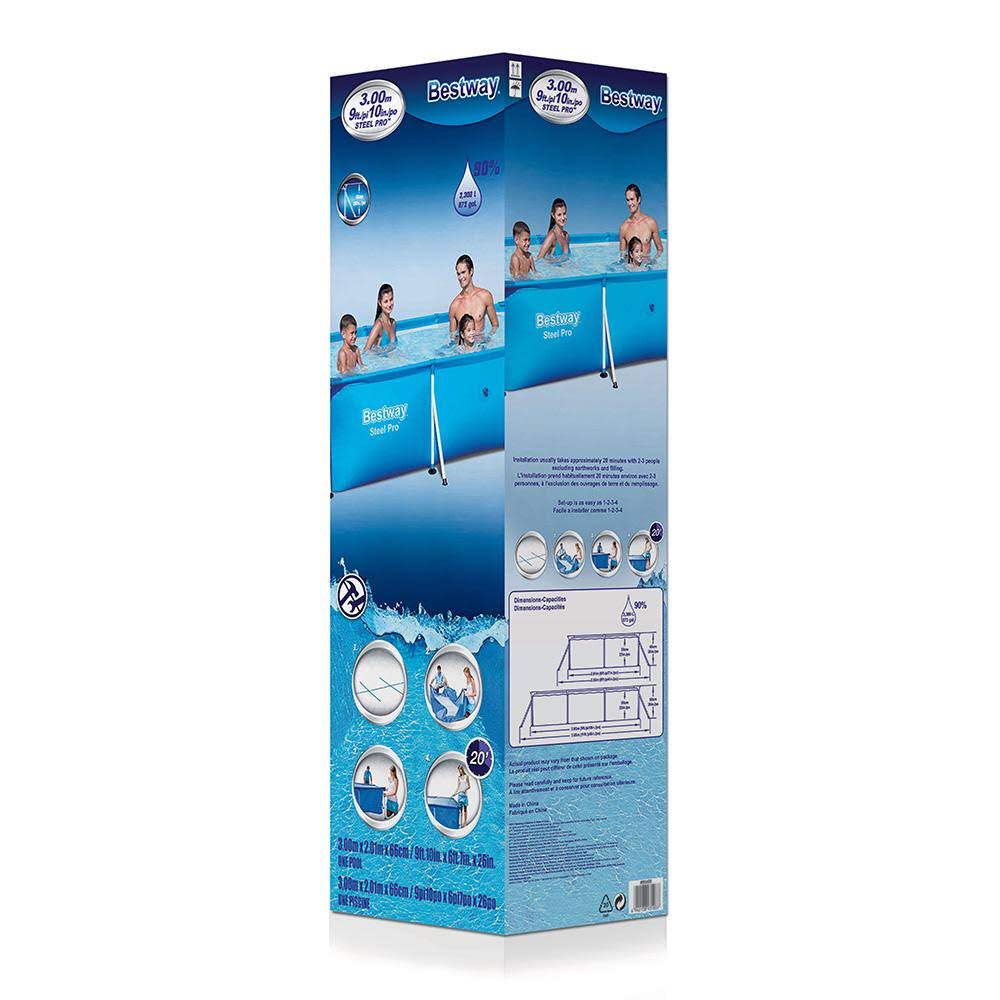 Bestway Swimming Pool Steel Frame Above Ground Rectangular Pool Filter Pump