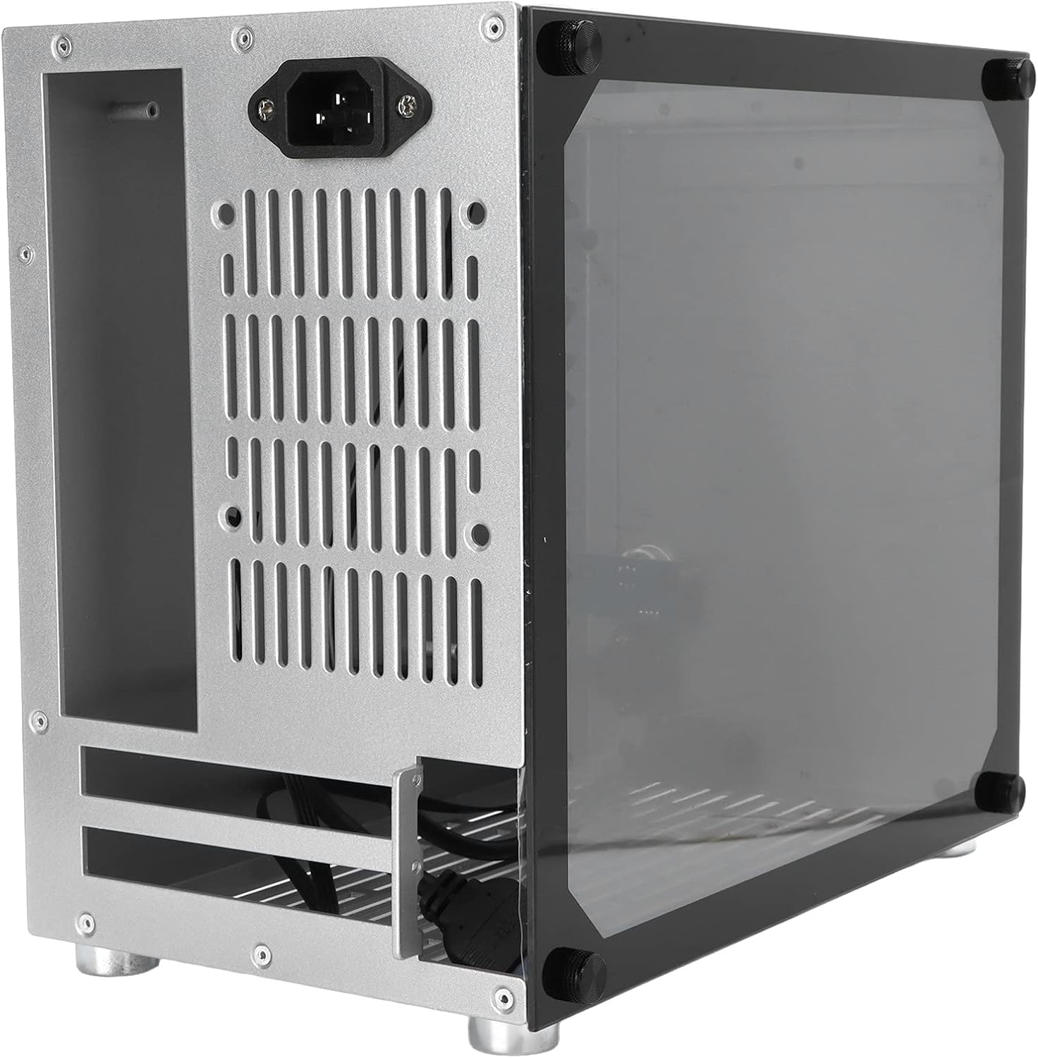 menfad Mini-ITX PC Gaming Case, Computer Case Mini Portable Small Case ITX Motherboard Desktop Computer Host Side Transparent Case for Gaming and Home Use