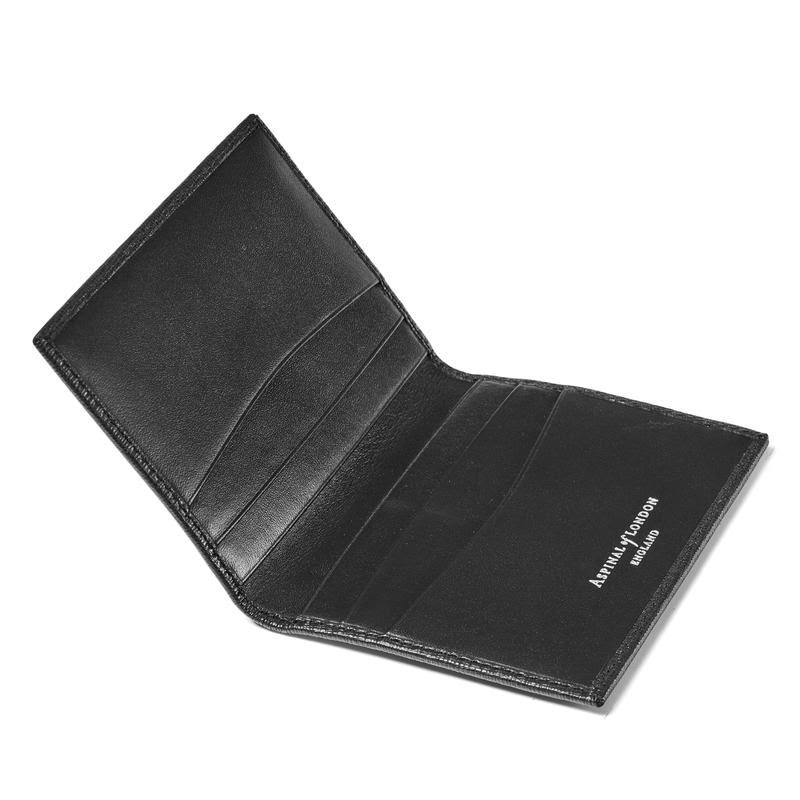 Aspinal of London Black Double Fold Credit Card Holder