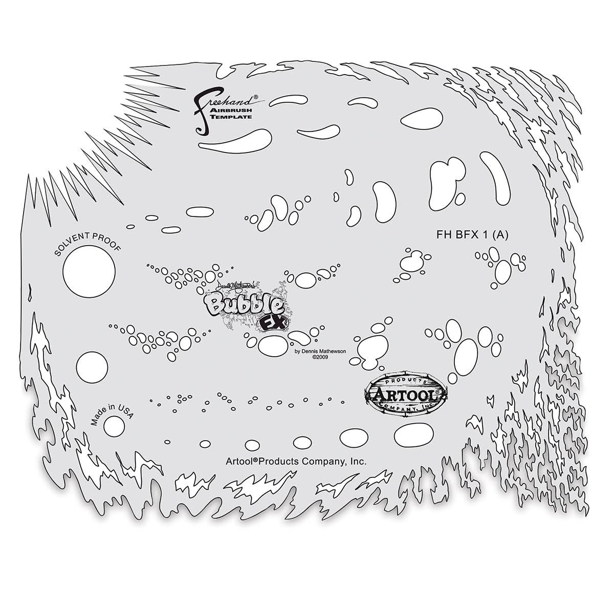 Artool Freehand Airbrush Templates Bubble Template Set