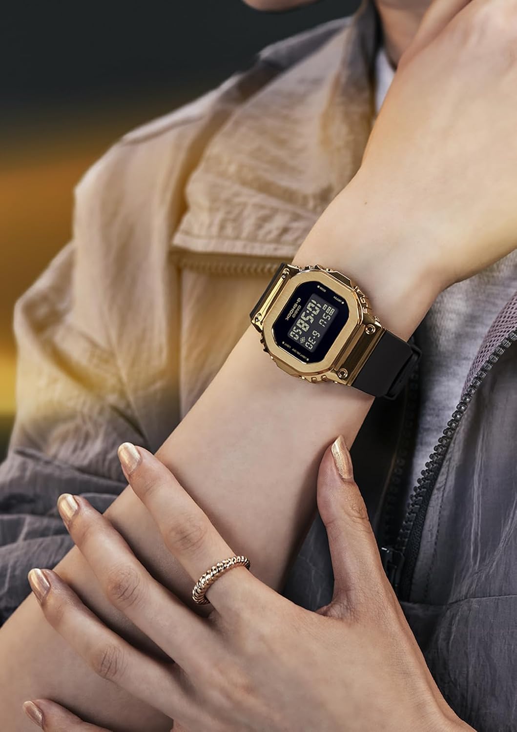 Casio GM-S5600GB-1JF [G-Shock Compact Size Metal Covered Series Black x Gold Model] Watch Shipped from Japan Aug 2022 Model