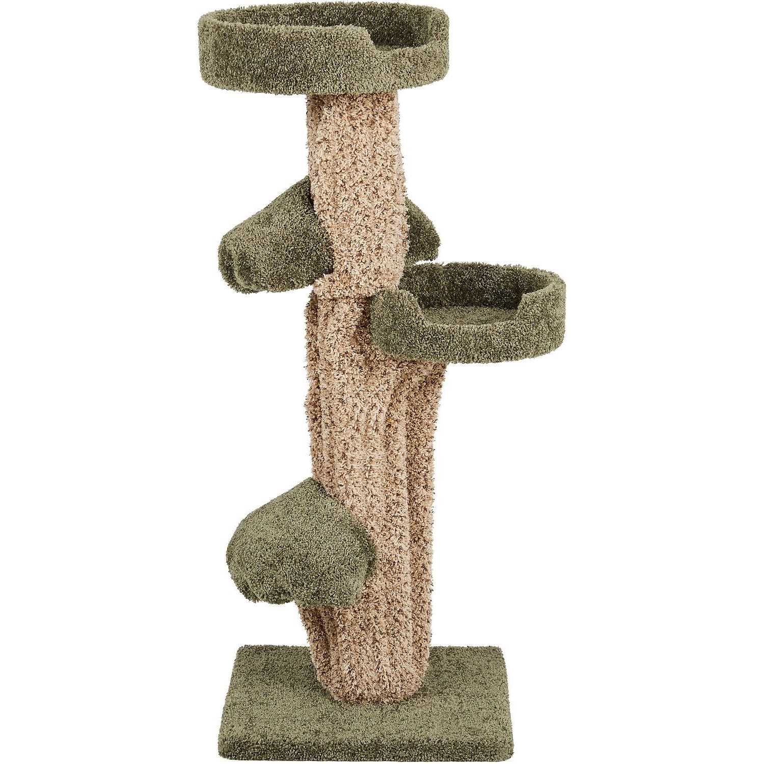 Frisco 49-in Tree-Shaped Real Carpet Wooden Cat Tree - Pet Supplies online store