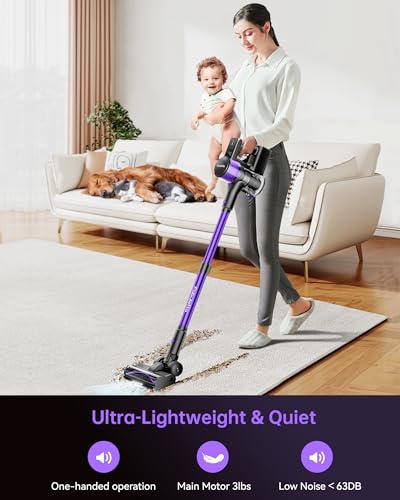 FABULETTA Vacuum Cleaners for Home, 38Kpa Cordless Vacuum Cleaner with 500W Brushless Motor, 6 in 1 Lightweight Stick Vacuum Up to 55 Mins Runtime, Great for Pet Hair/Carpet/Hard Floor, Deep Blue