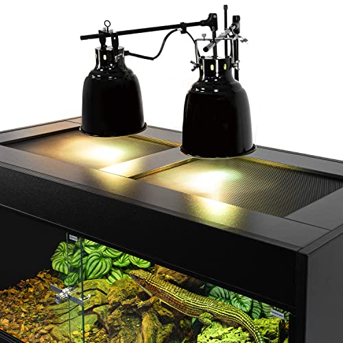 OIIBO Reptile Original Wood Enclosure, Large & Wide Reptile Terrarium with Double Hinge Sliding Doors and Top Screen Ventilation Black Reptiles Habitat Lounge (48"x24"x24")
