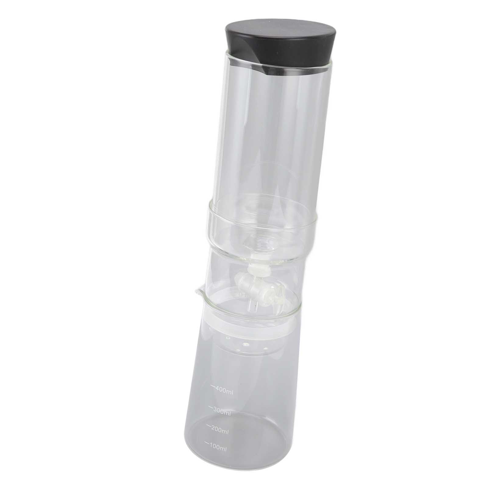Adjustable Cold Brew Coffee Drip Pot 400ml - Reusable High Borosilicate Glass, Detachable, Transparent, Perfect for Iced Tea, Lemonade, and More