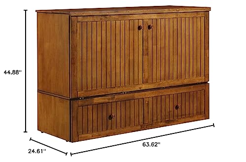 Murphybedz Tuscany Murphy Cabinet Chest Bed with Charging Station 6 Inch, Queen (Blonde Oak)…