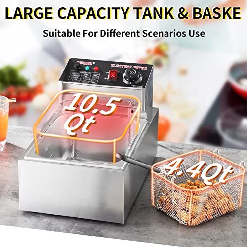 AGKTER Deep Fryer,Commercial Deep Fryer,Electric Deep Fryer with Bask