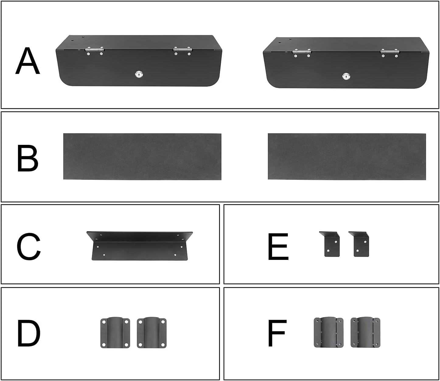 Hooke Road Wrangler Overhead Lock Box Front Seat Interior Console Storage for Jeep Wrangler TJ 97-06