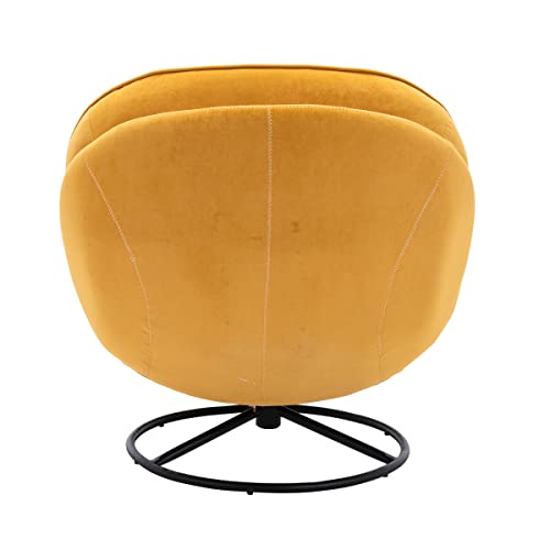 Velvet Swivel Accent Chair with Ottoman Set, Modern Lounge Chair with Footrest, Comfy Armchair with 360 Degree Swiveling for Living Room, Bedroom, Reading Room, Home Office, Metal Base Frame, Purple