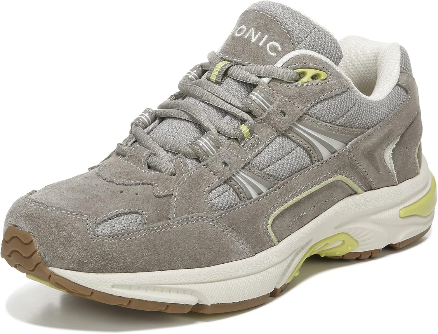 Vionic Women’s Classic Walker Comfort Sneaker- Walking Shoes That Include an Orthotic Insole providing Cushioning and Arch Support Stone Suede 5 Medium