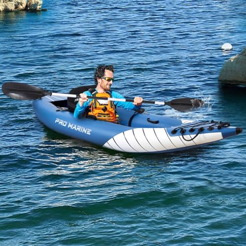 Inflatable Kayak Deluxe Oar Included, Blow up Touring Kayak Set,with adjustable Seat and Pump,Lightweight and Portable,paddles and bag