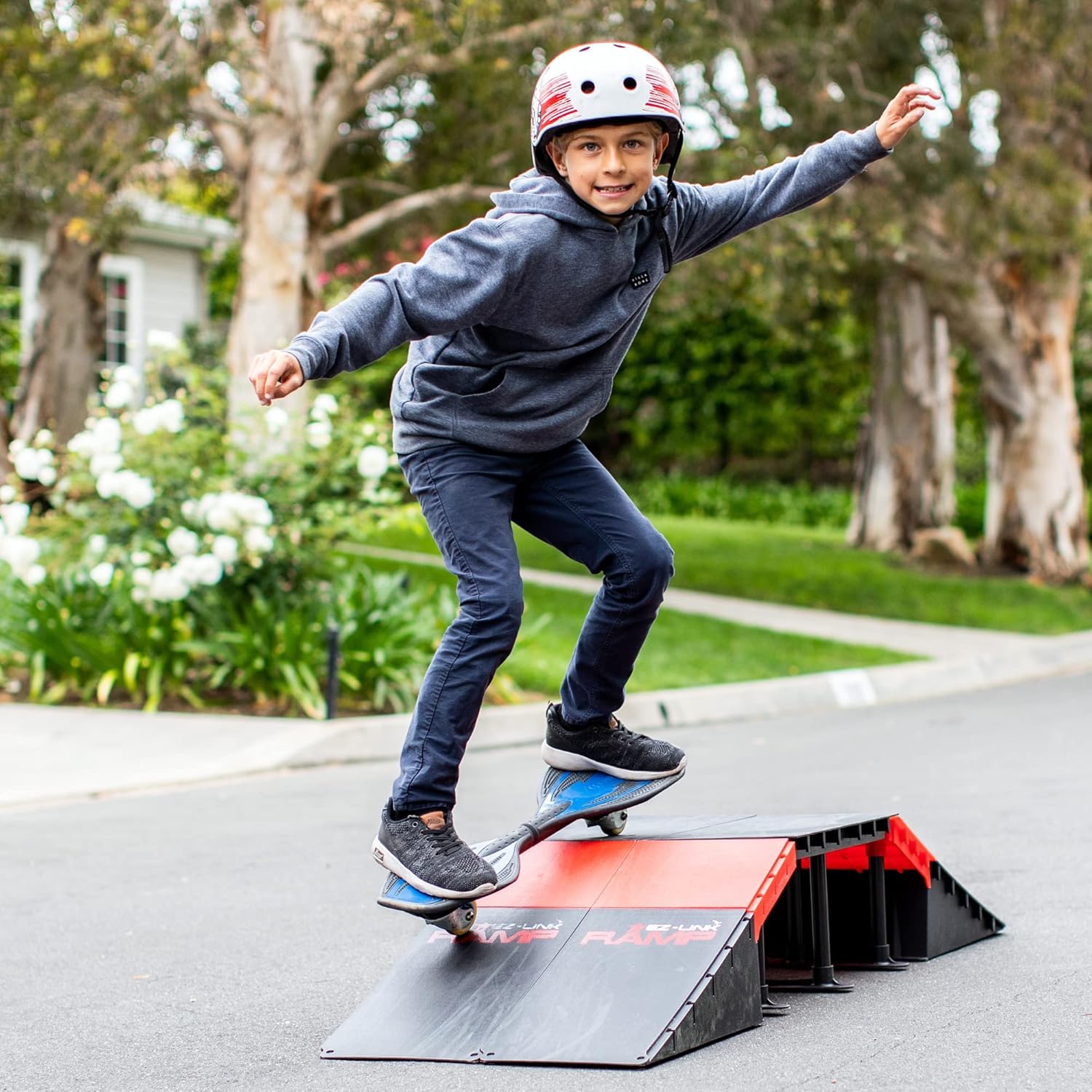 SlideWhizzer Skateboard Ramp Bike Ramp Skate Ramp RC Ramp BMX Ramp RC Car Ramp for Kids Jumping - Mini Ramp Skateboard Accessories for Boys and Girls - Can be Used as Wheelchair Ramp