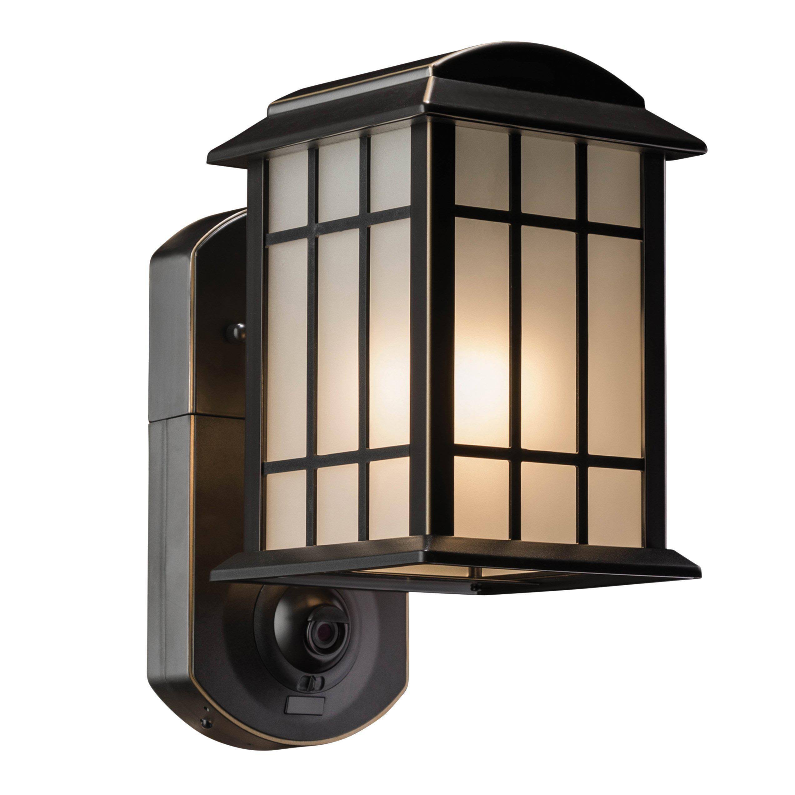 Maximus Camera Porch Light, HD Camera with Siren Alarm, Smart Motion Detection - Bronze