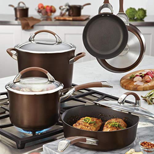 Circulon Symmetry Hard Anodized Nonstick Cookware Pots and Pans Set, 11-Piece, Black