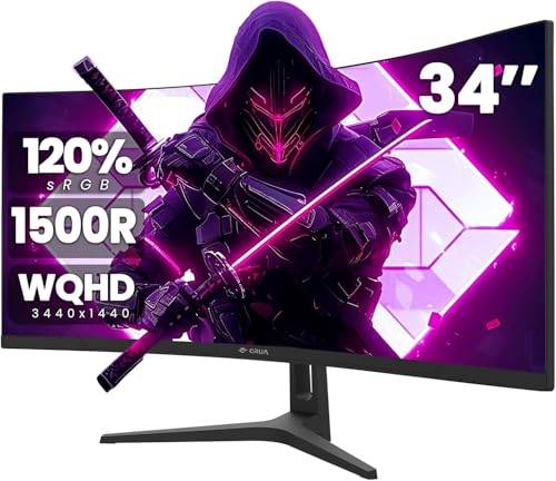 CRUA 30Inch Ultrawide Curved Monitor, 21:9 WFHD(2560x1080P) VA Computer Monitor, 120% sRGB 100HZ 1500R PC Monitors Support FreeSync, Wall-Mounted, with HDMI/DP Display Port-Black