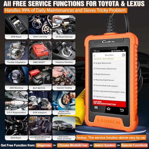 LAUNCH Creader Elite Bi-Directional OBD2 Scanner for Toyota Lexus, 2024 Full System Diagnostic Scan Tool, All Reset Service Code Reader, ECU Coding, Battery Registration,AUTO VIN,Lifetime Fr-ee Update