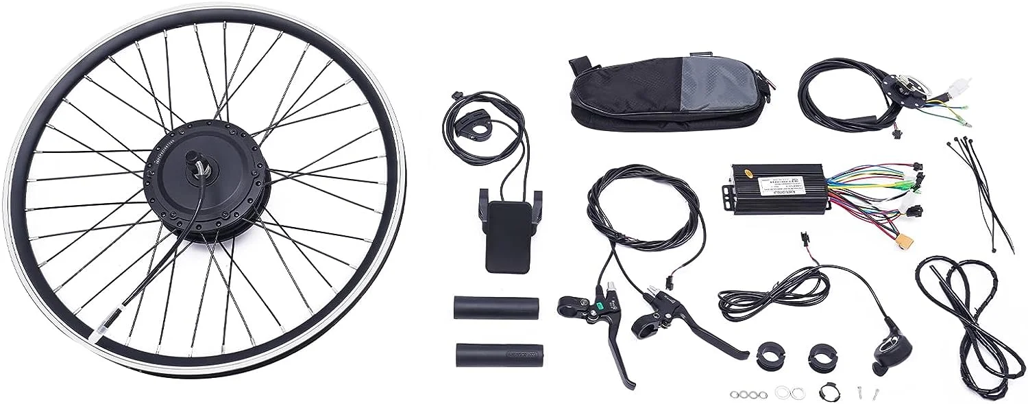 OUKANING 24" E Bike Electric Bicycle Motor Conversion Kit Front Wheel Hub Motor E Bike Cycling LCD 36V 500W