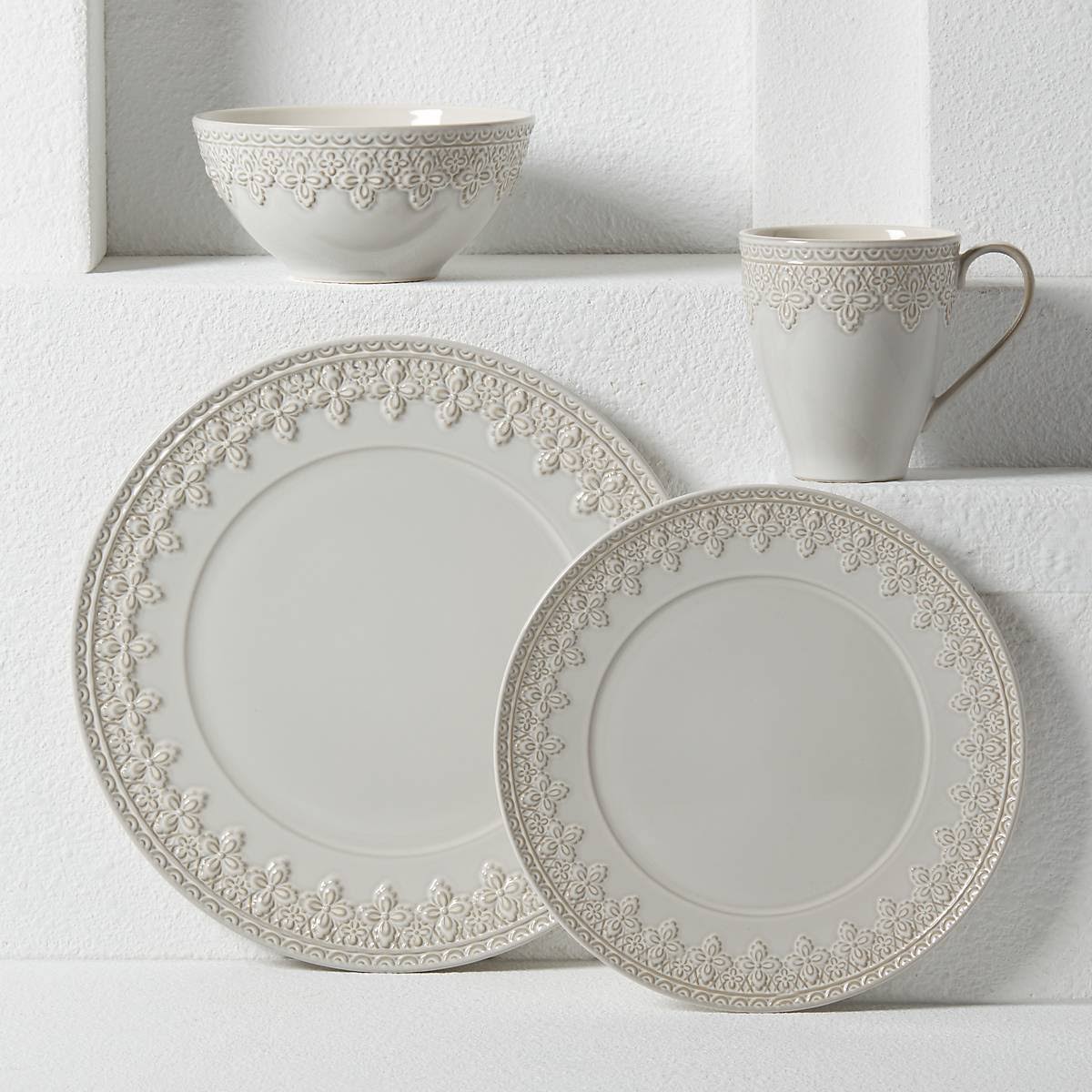 Lenox Chelse Muse Fleur Grey 4-Piece Place Setting