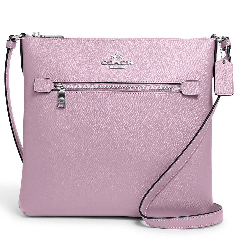 Coach Women's Crossgrain Leather Rowan File Crossbody Bag (Ice Purple)