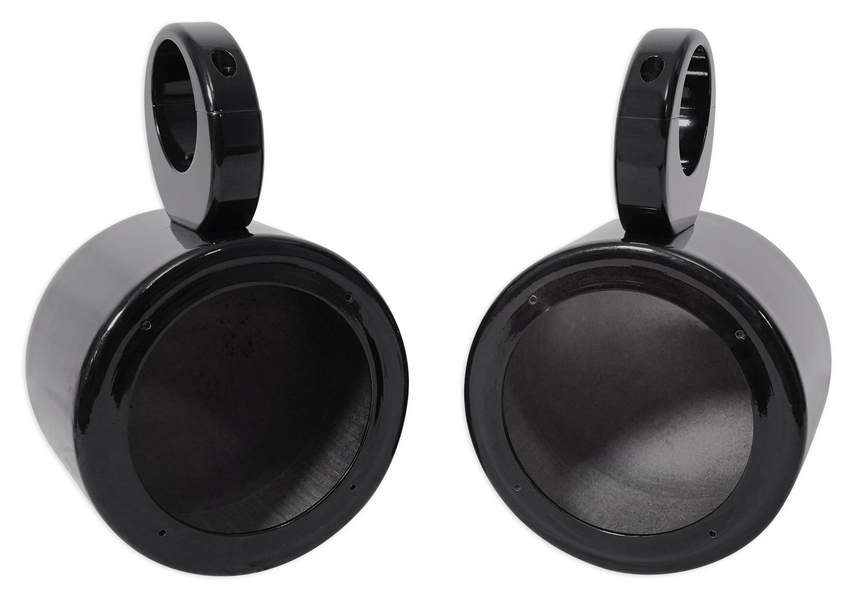 (2) Rockville 5.25" 360° Swivel Black Aluminum Surface Mount Boat Speakers