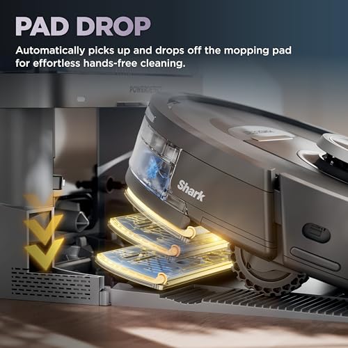 Shark Robot Vacuum & Mop Combo, PowerDetect NeverTouch Pro, Self-Emptying, Self-Refill with Self-Clean Pad Wash & Dry, 60-Day Debris Capacity, 30-Day Refill Tank, 5 PowerDetect Technologies, AV2800ZE