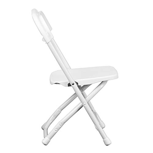 Flash Furniture Timmy Kids Plastic Folding Chairs for Grades Pre-K through Kindergarten, Children's Folding Chairs for Daycare and Events, Set of 10, White