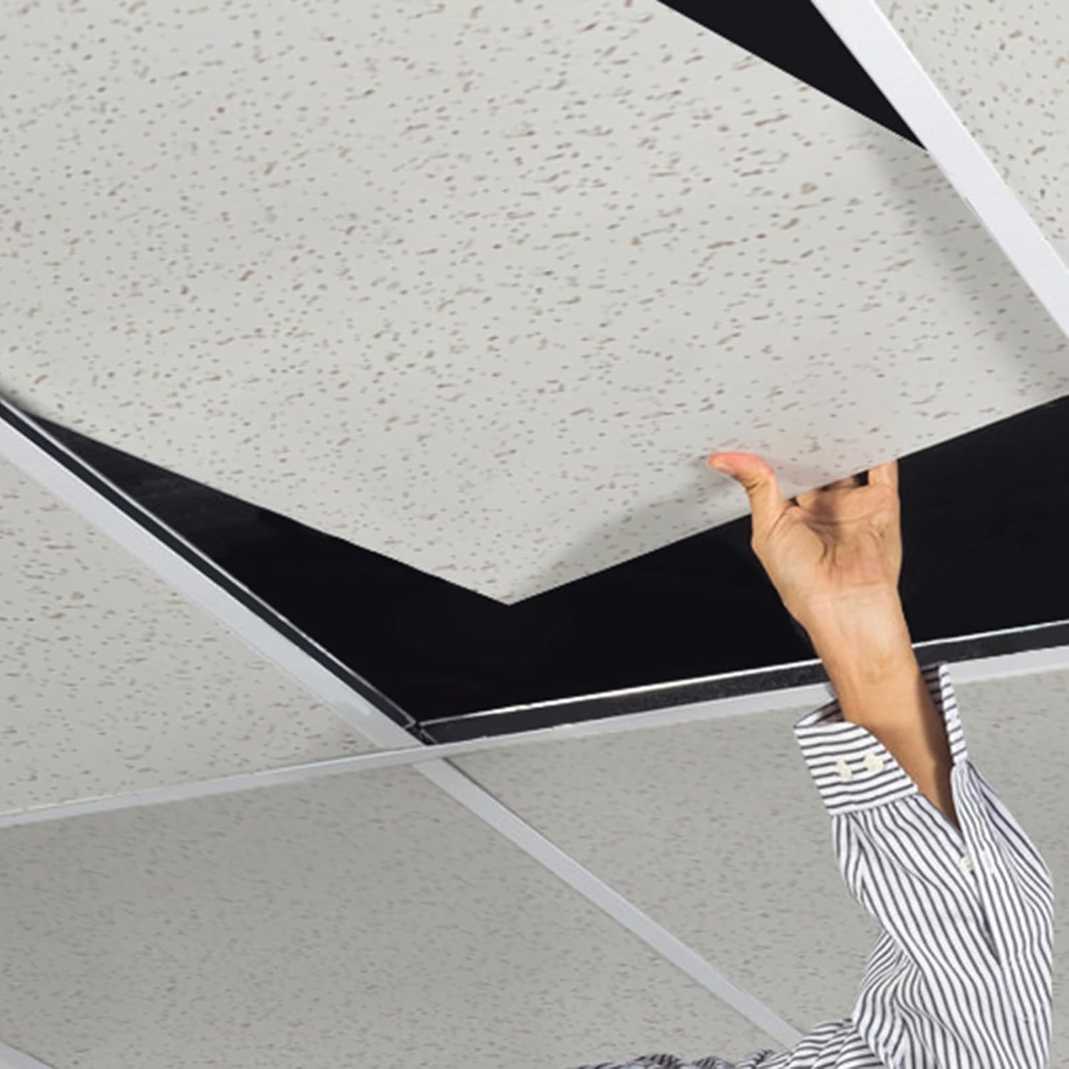 2ft x 4ft Printed Pro Ceiling Tiles - PVC Ceiling Panel 24 x 48in – Waterproof, Washable and Fire-Rated - High-Grade PVC to Prevent Breakage-Package of 10 Tiles