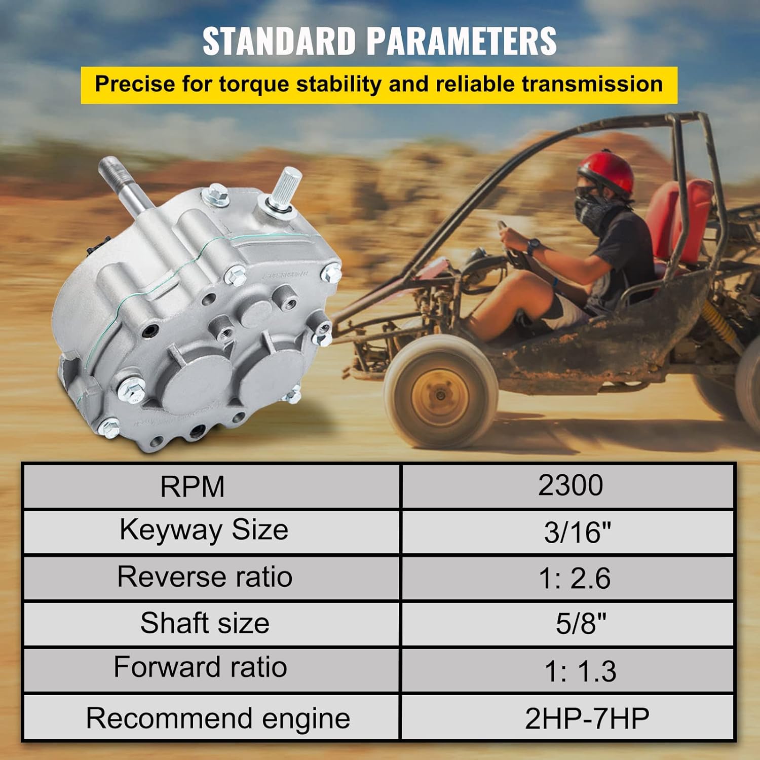 Mophorn Go Kart Forward Reverse Gear Box 10T #40/41 12T #35 Go Karts Accessories TAV2 30 40 41 For 2HP-7HP Engine, Transmission Local Honor, 3 Shift Modes, ONLY Works with 30 Series Torque Converter
