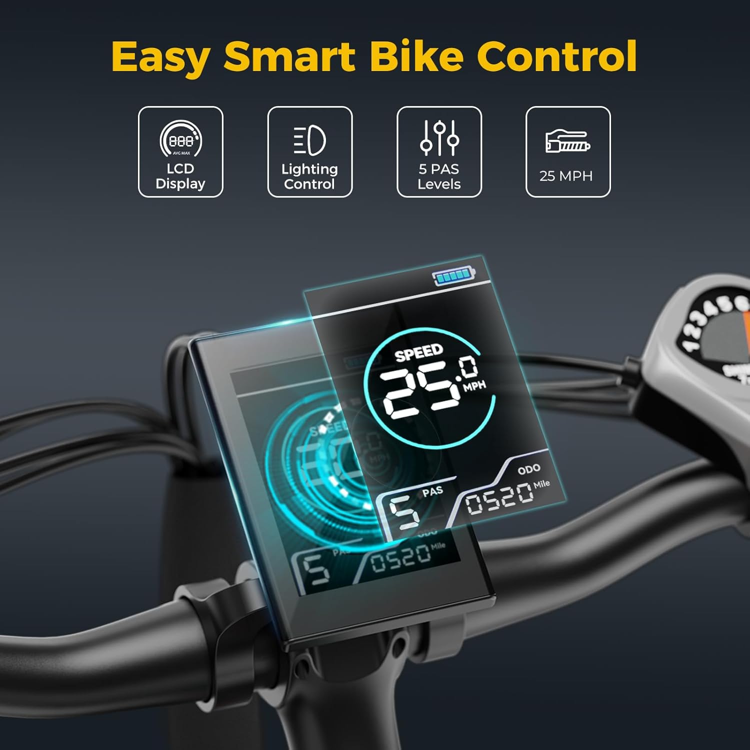 Jasion EB5 Plus 27.5" Electric Bike for Adults, 500W Brushless Motor (Peak 750W) Ebike, 25 MPH 480Wh Removable Battery Electric Mountain Bike with Front Fork Suspension