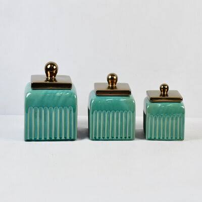 Ribbed 3 Piece Kitchen Canister Set Everly Quinn