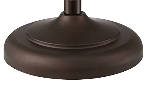 Franklin Iron Works Ferris Industrial Rustic 57" Tall Downbridge Pharmacy Floor Lamp Bronze Faux Wood Grain Metal Adjustable Dome Shade for Living Room Reading Family Bedroom Office House Home