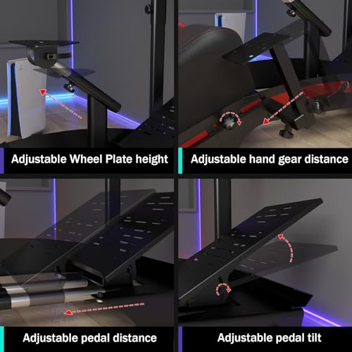 RACGTING Racing Simulator Cockpit with TV Monitor Stand for G920 G29 G923, Racing Simulator for Thrustmaster T248X T248 T300 T150 458 TX Xbox PS5 PS4 PC