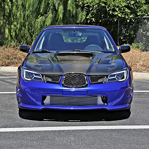 SPEC-D TUNING Black Housing Clear Lens Projector Headlights w/LED Sequential Turn Signal Compatible with 2006-2007 Subaru Impreza WRX/STI Models Only, Left + Right Pair Headlamp Assembly