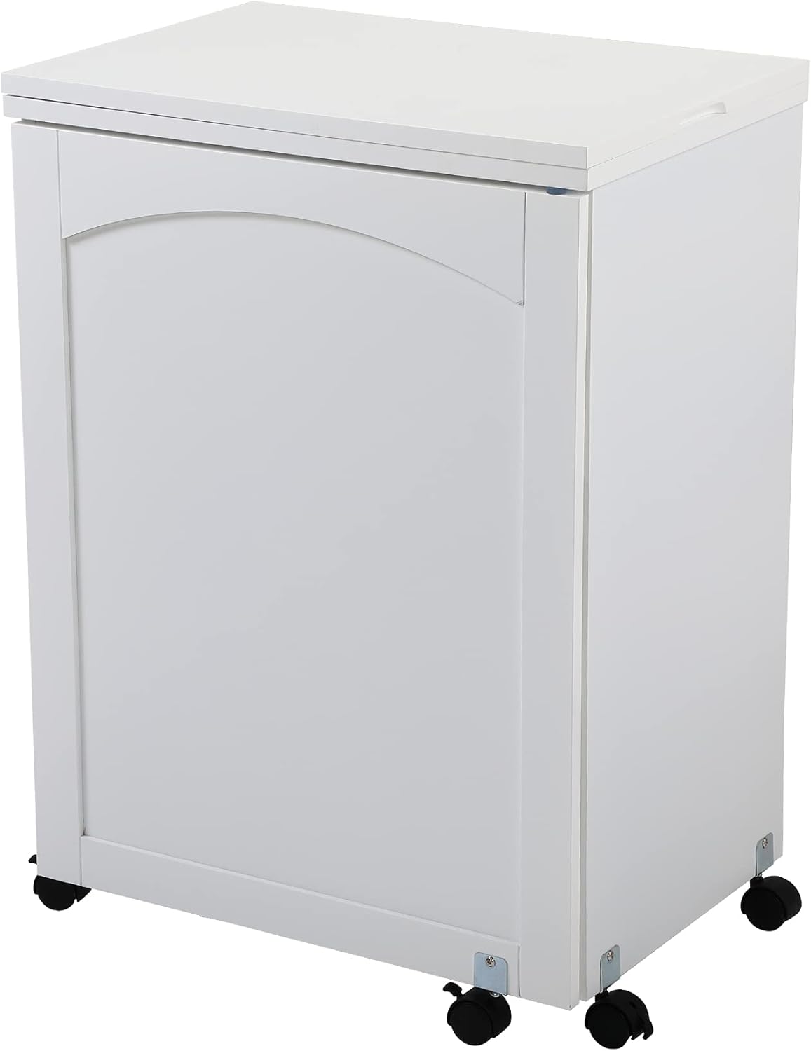 Sewing Table, Foldable Craft Table with Storage, Sewing Machine Table Desk with Cabinet, White