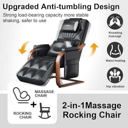 Massage Chair Full Body, L-Track 4D Zero Gravity Shiatsu Heating Massage Recliner Chair,PU Leather,Adjustable Footrest for Study, Office, Living Room，Assembly Required